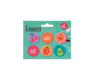 Σβήστρες Funny fruit 6 τεμαχίων Σβήστρες Funny fruit 6 τεμαχίων
