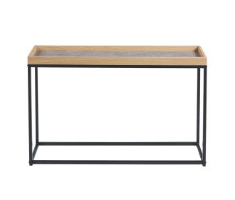 Κονσόλα εισόδου μεταλλική Nextdeco Rubic ξύλινη επιφάνεια βελανιδιάς Υ75x120x30εκ