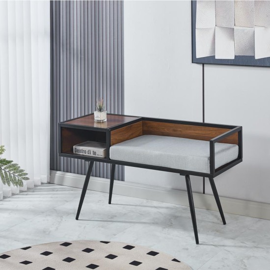 Έπιπλο εισόδου μεταλλικό Nextdeco επιφάνεια MDF σκούρο καφέ Υ58x110x40εκ, Έπιπλο εισόδου μεταλλικό Nextdeco επιφάνεια MDF σκούρο καφέ Υ58x110x40εκ,
