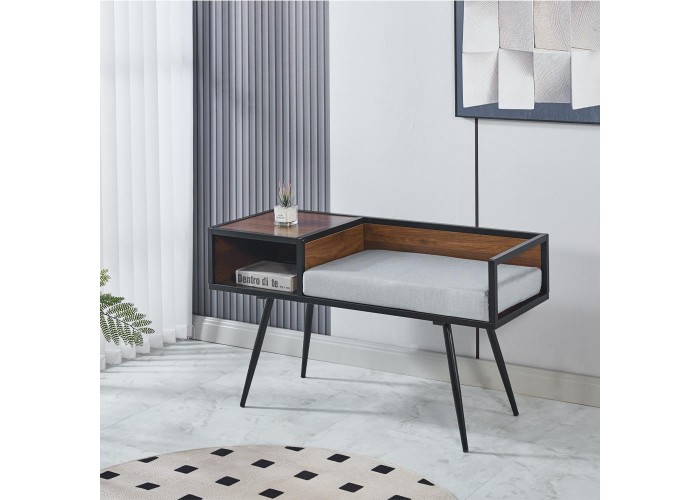 Έπιπλο εισόδου μεταλλικό Nextdeco επιφάνεια MDF σκούρο καφέ Υ58x110x40εκ, Έπιπλο εισόδου μεταλλικό Nextdeco επιφάνεια MDF σκούρο καφέ Υ58x110x40εκ,
