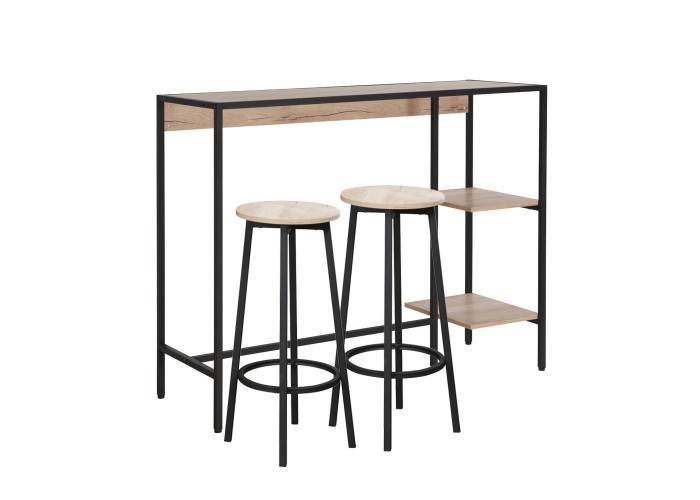Σετ μπαρ κουζίνας μεταλλικό Nextdeco Υ100x44x124εκ. Σετ μπαρ κουζίνας μεταλλικό Nextdeco Υ100x44x124εκ.