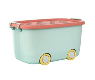 Κουτί αποθήκευσης με 4 ρόδες πράσινο παστέλ Υ24x47x30εκ.