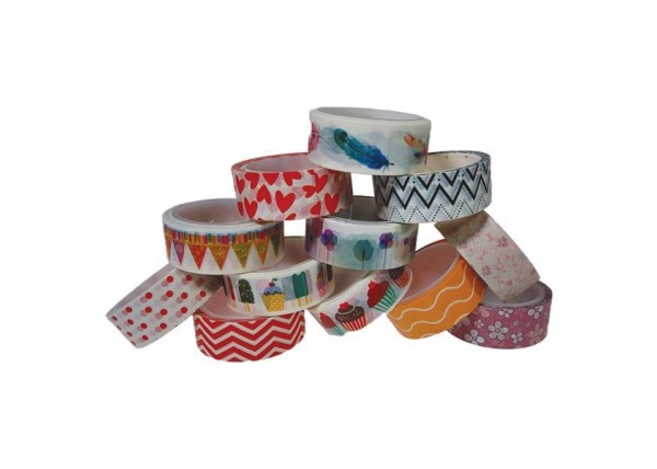 Αυτοκόλλητη χάρτινη ταινία σετ 4 τεμαχίων, 1,5εκ x 5μ. το καθένα, κοκτέιλ Αυτοκόλλητη χάρτινη ταινία σετ 4 τεμαχίων, 1,5εκ x 5μ. το καθένα, κοκτέιλ