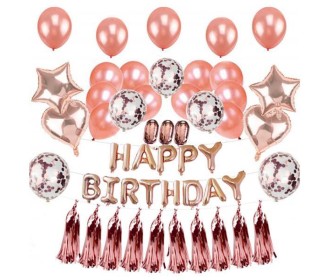 Διακοσμητικό σετ γενεθλίων ροζ