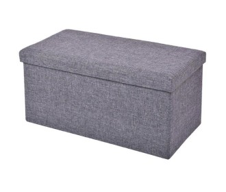 Σκαμπό με αποθηκευτικό χώρο, γκρι, Υ36x76x38 εκ.