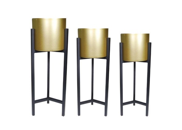 Κασπώ στρογγυλά σετ 3 χρυσό με μεταλλική μαύρη βάση Κασπώ στρογγυλά σετ 3 χρυσό με μεταλλική μαύρη βάση
