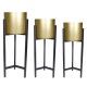 Κασπώ στρογγυλά σετ 3 χρυσό με μεταλλική μαύρη βάση Κασπώ στρογγυλά σετ 3 χρυσό με μεταλλική μαύρη βάση
