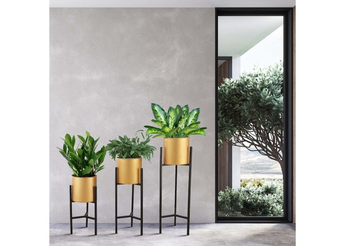 Κασπώ στρογγυλά σετ 3 χρυσό με μεταλλική μαύρη βάση Κασπώ στρογγυλά σετ 3 χρυσό με μεταλλική μαύρη βάση