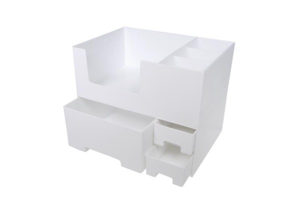 Organizer για καλλυντικά ή μολυβοθήκη, λευκό, Υ18,5x25,5x16,5 εκ. Organizer για καλλυντικά ή μολυβοθήκη, λευκό, Υ18,5x25,5x16,5 εκ.