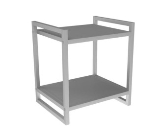 Κομοδίνο τραπέζι μεταλλικό Nextdeco 2 επιπέδων ασημί Υ50x40x35εκ Κομοδίνο τραπέζι μεταλλικό Nextdeco 2 επιπέδων ασημί Υ50x40x35εκ