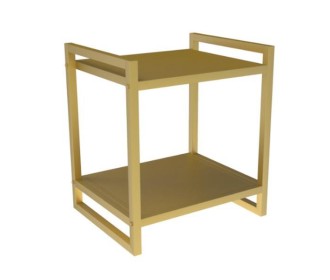 Κομοδίνο-τραπέζι μεταλλικό 2 επιπέδων χρυσό Υ50x40x35εκ