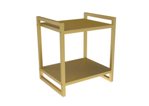 Κομοδίνο-τραπέζι μεταλλικό 2 επιπέδων χρυσό Υ50x40x35εκ