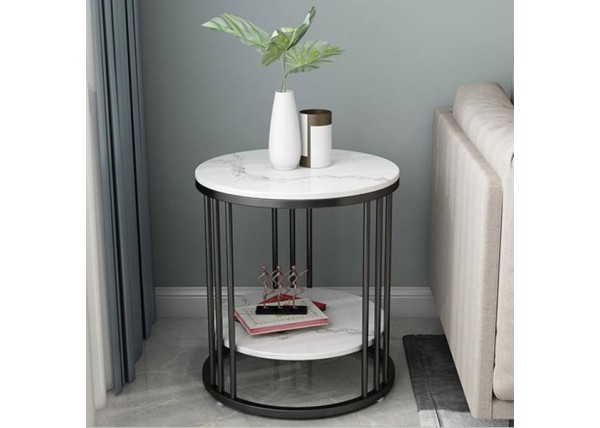 Τραπέζι - κομοδίνο μεταλ. στρογγυλό Υ60εκ. x Ø60 εκ. 2 επιπέδων μαύρο Τραπέζι - κομοδίνο μεταλ. στρογγυλό Υ60εκ. x Ø60 εκ. 2 επιπέδων μαύρο