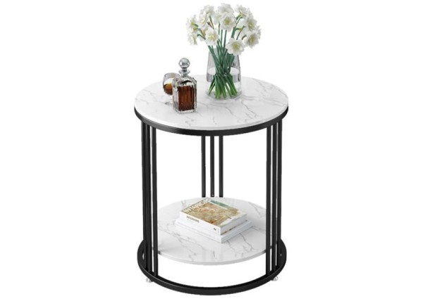 Τραπέζι - κομοδίνο μεταλ. στρογγυλό Υ60εκ. x Ø60 εκ. 2 επιπέδων μαύρο Τραπέζι - κομοδίνο μεταλ. στρογγυλό Υ60εκ. x Ø60 εκ. 2 επιπέδων μαύρο