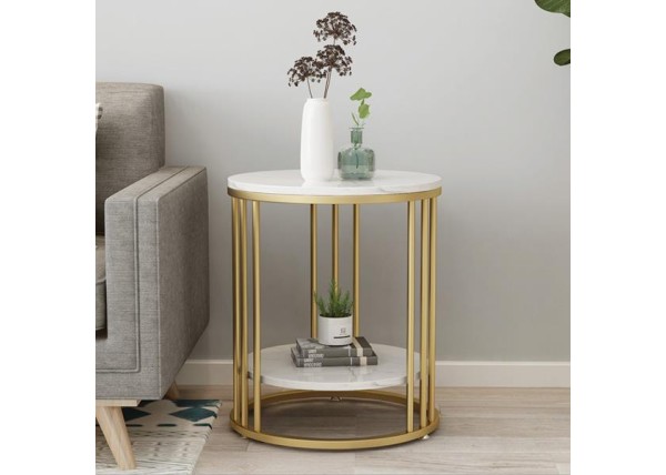 Τραπέζι - κομοδίνο μεταλ. στρογγυλό Υ55εκ. x Ø50 εκ. 2 επιπέδων χρυσό Τραπέζι - κομοδίνο μεταλ. στρογγυλό Υ55εκ. x Ø50 εκ. 2 επιπέδων χρυσό