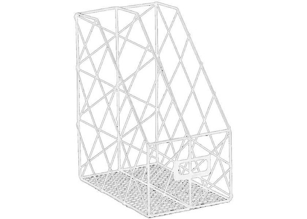 Θήκη περιοδικών διπλή λευκή μεταλλική Υ30x25x16εκ. Θήκη περιοδικών διπλή λευκή μεταλλική Υ30x25x16εκ.