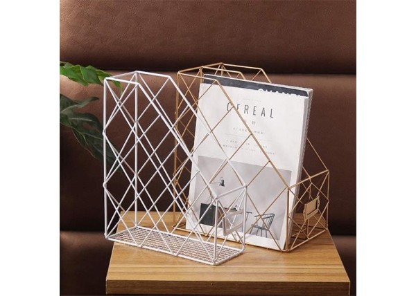 Θήκη περιοδικών διπλή χρυσή μεταλλική Υ30x25x16εκ. Θήκη περιοδικών διπλή χρυσή μεταλλική Υ30x25x16εκ.