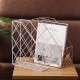 Θήκη περιοδικών διπλή χρυσή μεταλλική Υ30x25x16εκ.