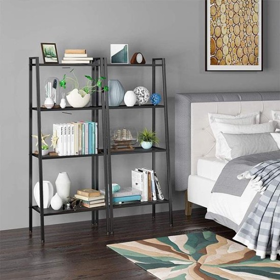 Ραφιέρα βιβλιοθήκη Nextdeco 4 επίπεδων μαύρη Υ147x35x35εκ Ραφιέρα βιβλιοθήκη Nextdeco 4 επίπεδων μαύρη Υ147x35x35εκ