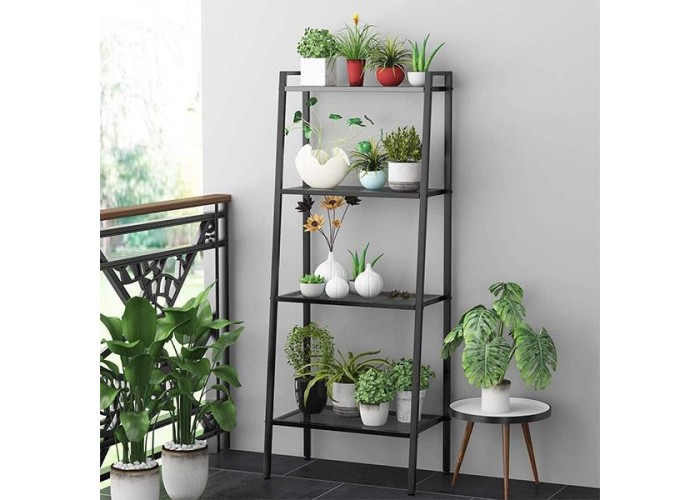 Ραφιέρα βιβλιοθήκη Nextdeco 4 επίπεδων μαύρη Υ147x35x35εκ Ραφιέρα βιβλιοθήκη Nextdeco 4 επίπεδων μαύρη Υ147x35x35εκ