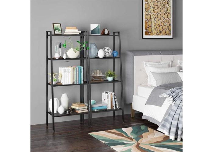 Ραφιέρα βιβλιοθήκη Nextdeco 4 επίπεδων μαύρη Υ147x60x35εκ. Ραφιέρα βιβλιοθήκη Nextdeco 4 επίπεδων μαύρη Υ147x60x35εκ.