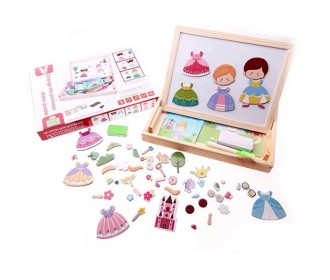 Μαγνητικό παζλ “Ντύσε την Πριγκίπισσα” με πίνακα 2 όψεων 23,5x30x3,2εκ.