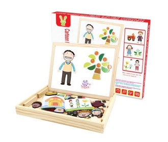 Μαγνητικό παζλ Cartoon Figures με πίνακα 2 όψεων 23,5x30x3,2εκ.