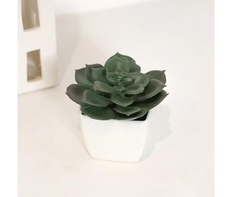 Κάκτος τεχνητός Nextdeco Υ15εκ., σε λευκό γλαστράκι Ø10εκ. σχέδιο 1