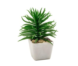 Κάκτος τεχνητός Nextdeco Υ15εκ., σε λευκό γλαστράκι Ø10εκ. σχέδιο 2