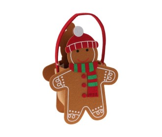 Καλαθάκι τσόχινο gingerbread Υ20x16,5x8,5εκ. Σχέδιο 1 Καλαθάκι τσόχινο gingerbread Υ20x16,5x8,5εκ. Σχέδιο 1