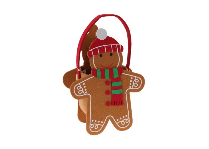 Καλαθάκι τσόχινο gingerbread Υ20x16,5x8,5εκ. Σχέδιο 1