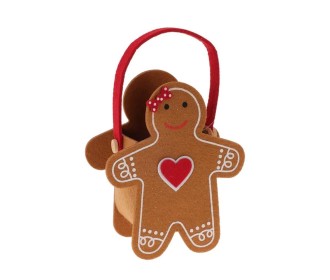 Καλαθάκι τσόχινο gingerbread Υ20x16,5x8,5εκ. Σχέδιο 2 Καλαθάκι τσόχινο gingerbread Υ20x16,5x8,5εκ. Σχέδιο 2