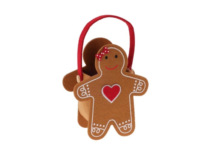 Καλαθάκι τσόχινο gingerbread Υ20x16,5x8,5εκ. Σχέδιο 2