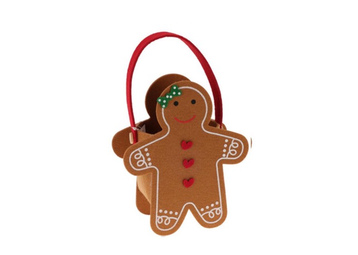 Καλαθάκι τσόχινο gingerbread Υ20x16,5x8,5εκ. Σχέδιο 3
