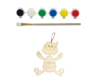 Σετ ζωγραφικής με ξύλινο Άγιο Βασίλη Υ24x22x1,5εκ. και 6 νερομπογιές με πινέλο Σετ ζωγραφικής με ξύλινο Άγιο Βασίλη Υ24x22x1,5εκ. και 6 νερομπογιές με πινέλο