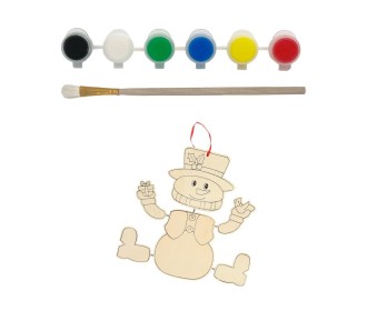 Σετ ζωγραφικής με ξύλινο χιονάνθρωπο Υ24x22x1,5εκ. και 6 νερομπογιές με πινέλο Σετ ζωγραφικής με ξύλινο χιονάνθρωπο Υ24x22x1,5εκ. και 6 νερομπογιές με πινέλο