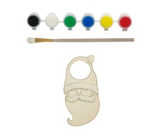 Ξύλινο κρεμαστό σετ ζωγραφικής Υ29x14x2εκ Άγιος Βασίλης με 6 νερομπογιές και πινέλο Ξύλινο κρεμαστό σετ ζωγραφικής Υ29x14x2εκ Άγιος Βασίλης με 6 νερομπογιές και πινέλο