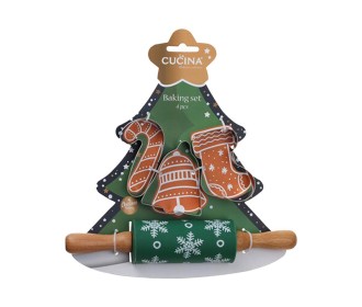 Χριστουγεννιάτικο σετ μαγειρικής με πλάστη και 3 κουπ πατ για μπισκότα 24x23x4,5εκ χριστουγεννιάτικο δεντρο Χριστουγεννιάτικο σετ μαγειρικής με πλάστη και 3 κουπ πατ για μπισκότα 24x23x4,5εκ χριστουγεννιάτικο δεντρο