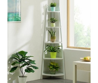 Ανθοστήλη 5 ραφιών Nextdeco μπαμπού λευκή Υ147x50x34εκ Ανθοστήλη 5 ραφιών Nextdeco μπαμπού λευκή Υ147x50x34εκ