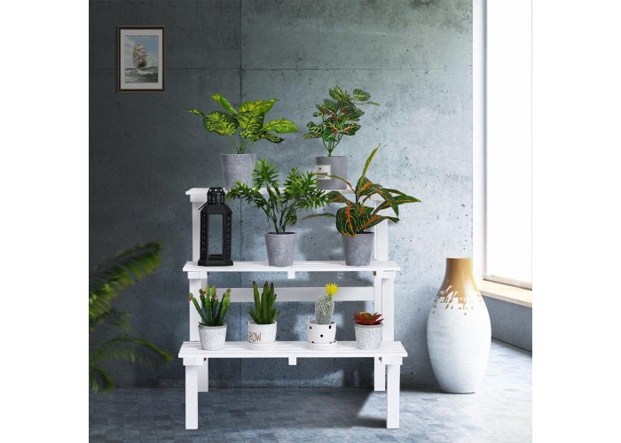 Ανθοστήλη Nextdeco ξύλινη λευκή 3 επιπέδων Υ60x56x60εκ. Ανθοστήλη Nextdeco ξύλινη λευκή 3 επιπέδων Υ60x56x60εκ.
