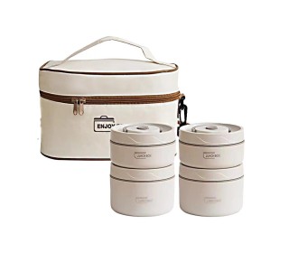 Σετ 4 lunch box inox - θερμική τσάντα 2.080ml Σετ 4 lunch box inox - θερμική τσάντα 2.080ml