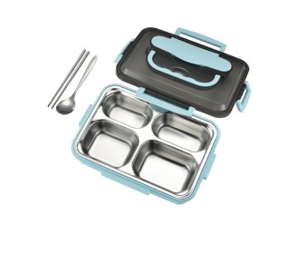 Φαγητοδοχείο inox με 4 χωρίσματα μπλε 1500ml Φαγητοδοχείο inox με 4 χωρίσματα μπλε 1500ml