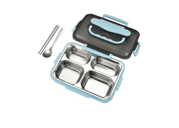 Lunch box από inox με 5 θήκες μπλε 1500ml Lunch box από inox με 5 θήκες μπλε 1500ml
