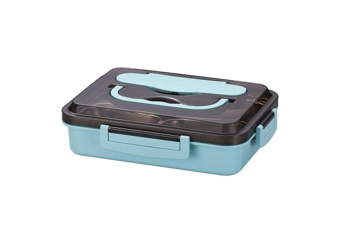 Lunch box από inox με 5 θήκες μπλε 1500ml Lunch box από inox με 5 θήκες μπλε 1500ml