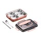 Lunch box inox με 5 θήκες ροζ χρώμα 1500ml