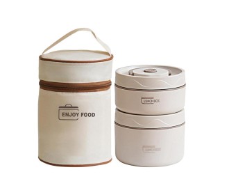 Σετ 2 lunch box inox - θερμική τσάντα 1040ml Σετ 2 lunch box inox - θερμική τσάντα 1040ml