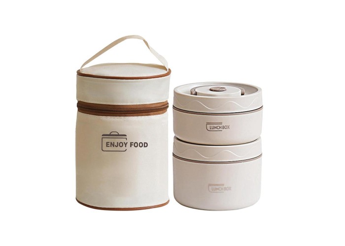 Σετ 2 lunch box inox - θερμική τσάντα 1040ml