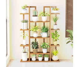 Ανθοστήλη ξύλινη μπαμπού Nextdeco με 7 επίπεδα Υ142x91x20εκ. Ανθοστήλη ξύλινη μπαμπού Nextdeco με 7 επίπεδα Υ142x91x20εκ.