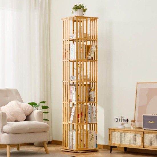 Βιβλιοθήκη ξύλινη μπαμπού Nextdeco με 6 επιπέδα περιστρεφόμενη Υ178x37x37εκ. Βιβλιοθήκη ξύλινη μπαμπού Nextdeco με 6 επιπέδα περιστρεφόμενη Υ178x37x37εκ.