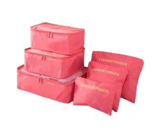 Θήκες οργάνωσης ταξιδίου κοραλί σετ 6 τεμαχίων Θήκες οργάνωσης ταξιδίου κοραλί σετ 6 τεμαχίων